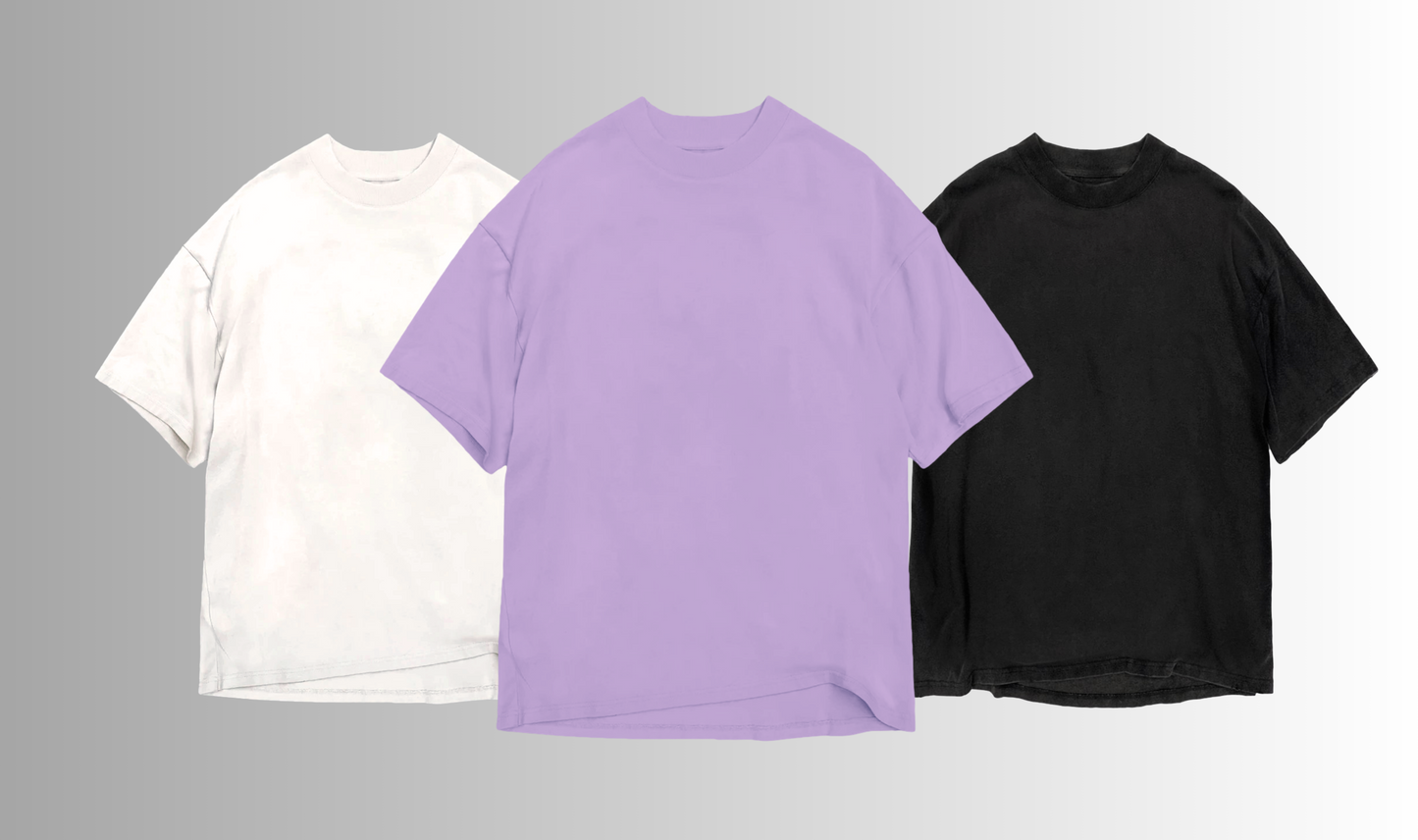 Plain oversize T-shirts combo (Pack of 3)