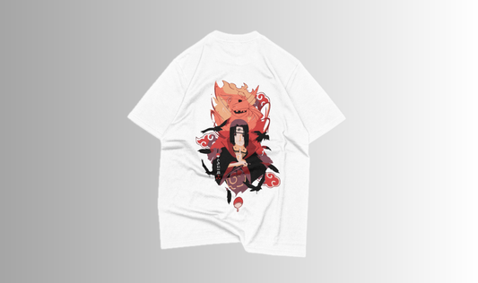 ITACHI UCHIHA - NARUTOanime premium oversize T-shirt (WHITE)