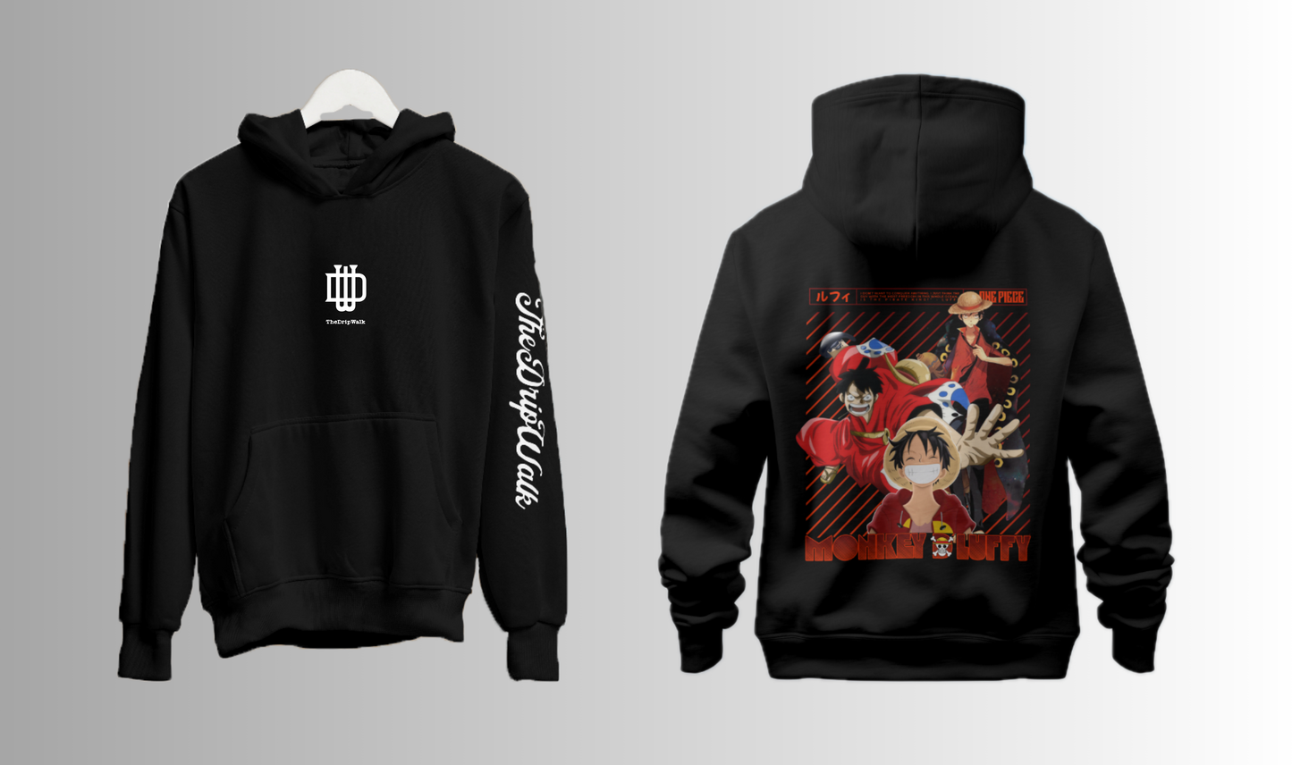 MONKEY D LUFFY- ONE PIECE anime regular fit premium Hoodie