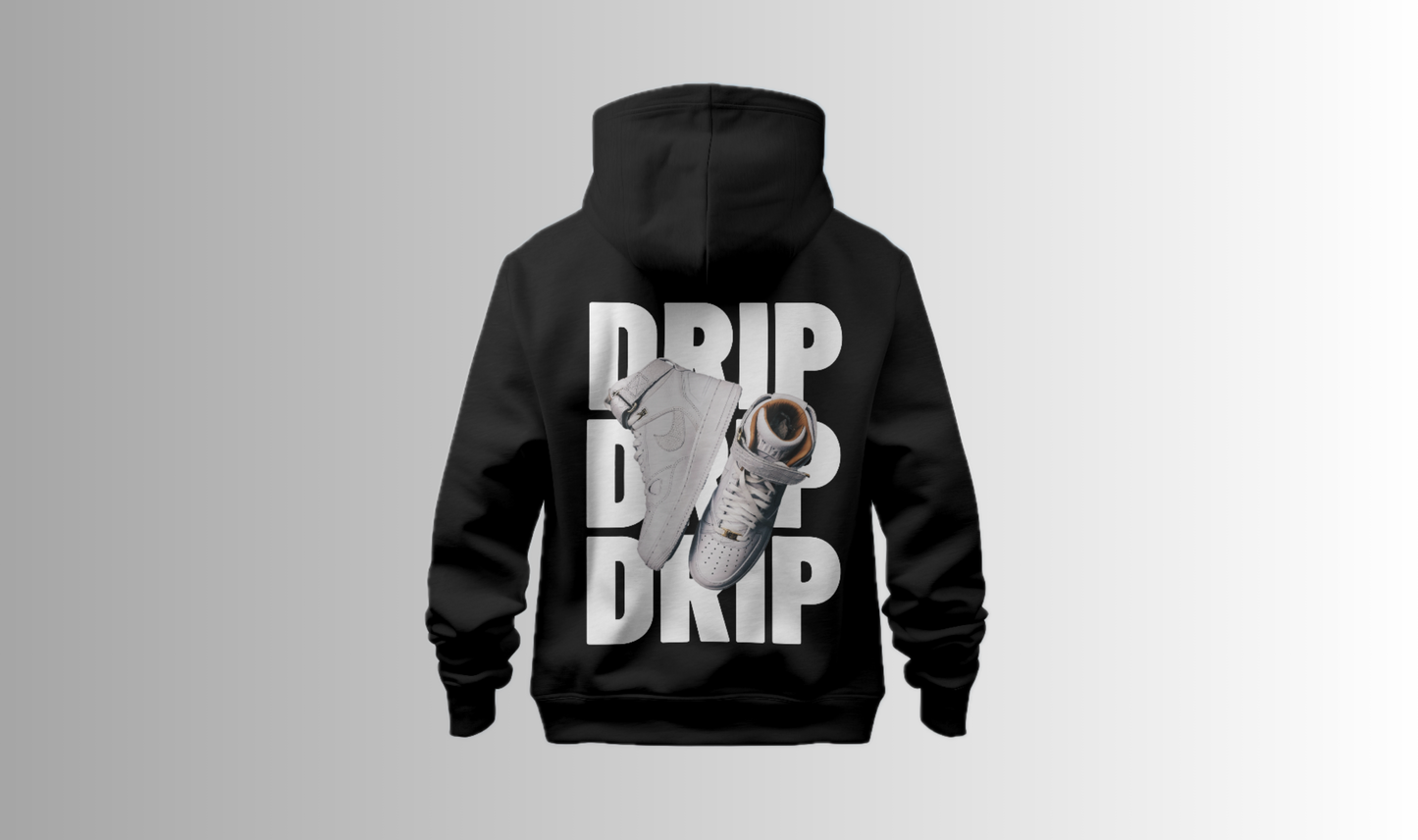 DRIP -  Black regular fit premium hoodie