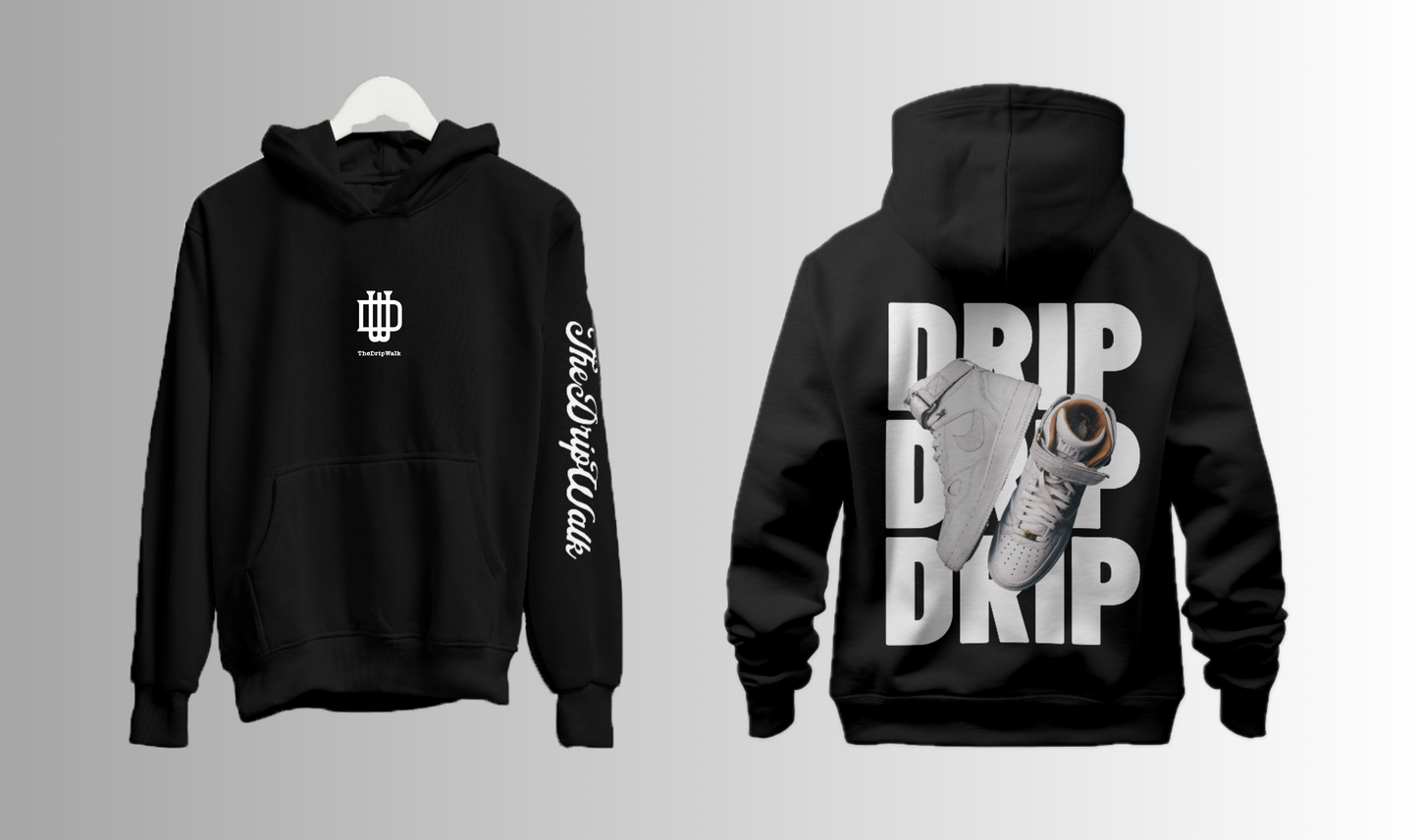 DRIP -  Black regular fit premium hoodie