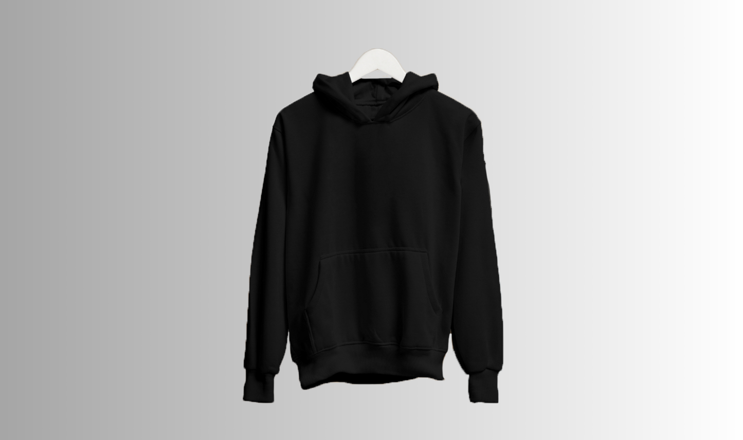 PLAIN BLACK - regular fit premium hoodie