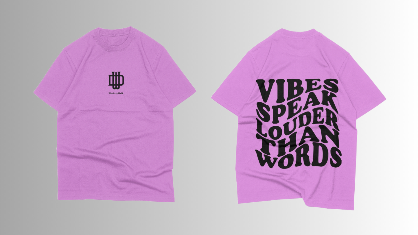 VIBES - Premium lavender oversize T-shirt