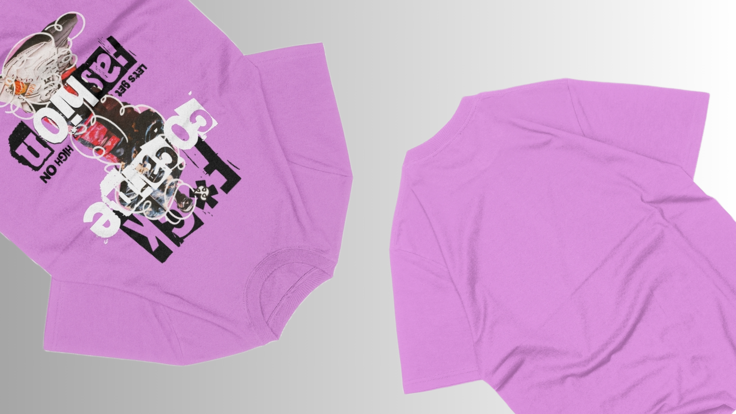 HIGH ON FASHION - Premium lavender oversize T-shirt