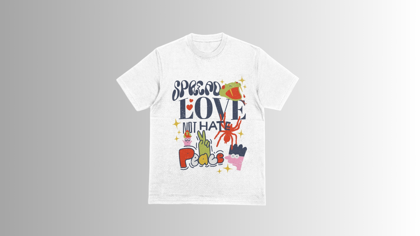 SPREAD LOVE NOT HATE - Regular fit T-shirt (white)