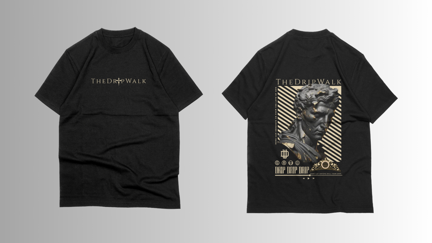 THEDRIPWALK SIGNATURE - Premium black oversize T-shirt